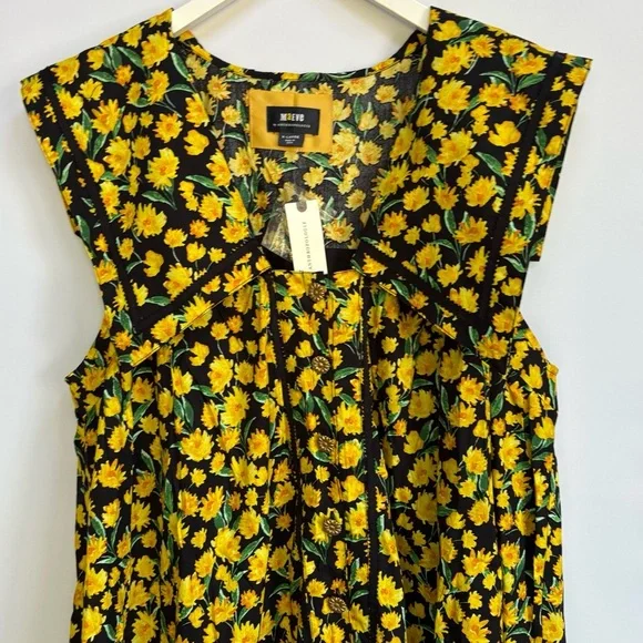 MWT Anthropologie Maeve Collared Poplin Floral  Swing Mini Dress L - Picture 8 of 12